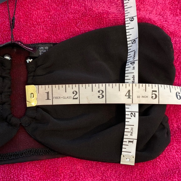 Pretty Little Thing Black Mesh Ring Detail Bandeau Top Size 6 NWT - Picture 17 of 17